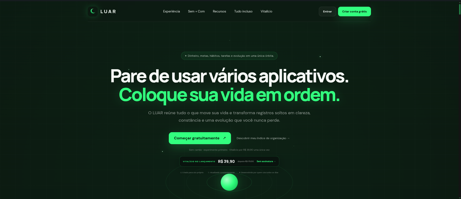 Página principal do LUAR Hub